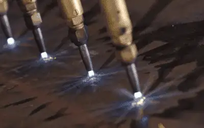 Esprit-Automation-ltd-CNC-Flame-Cutting-Machines-ezgif.com-resize 4 oxifuel torches in action on a Esprit Automation ltd CNC Flame Cutting Machine